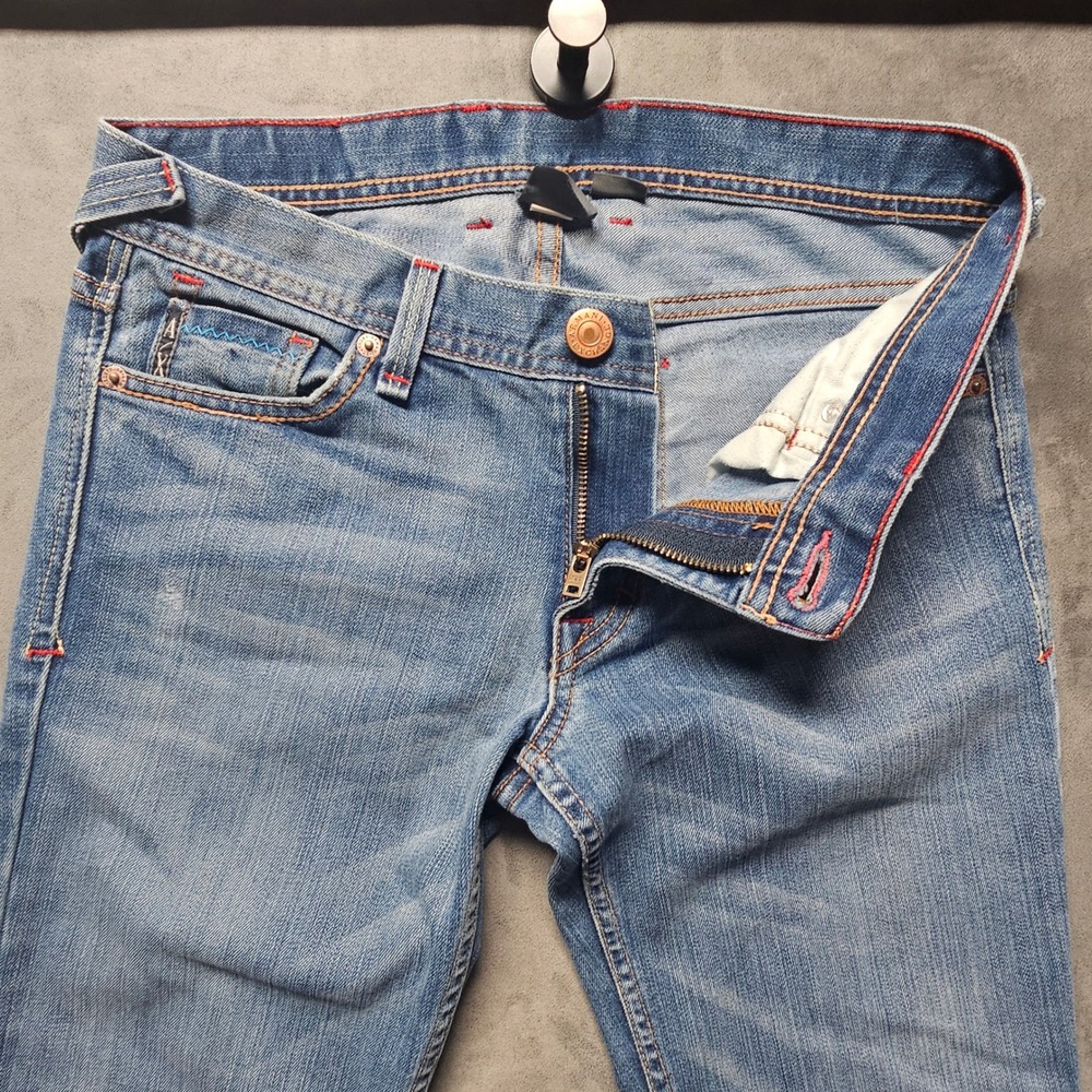 Armani Exchange Womens Bootcut Jeans 6 Reg Indigo Whisker Embroidered Y2K AX291